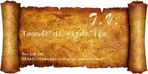 Tasnádi Vitális névjegykártya